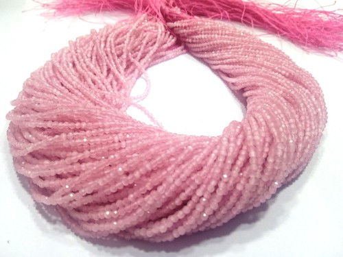 Rose quartz rondelle - rondelle, taglio