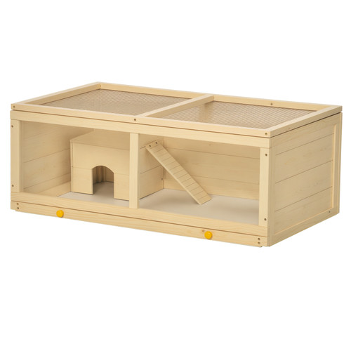 Pawhut wooden hamster - cage, w/