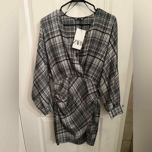 Abito zara plaid effetto - effetto, raso