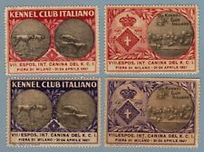 EI0657 Poster Francobollo Italia - 1928 - Esposizione Canele - Kennel Club Italiano