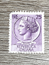 Italia, 25 Lire, Francobollo