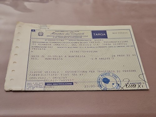 Vettura fiat 126 1984 - 126, a1