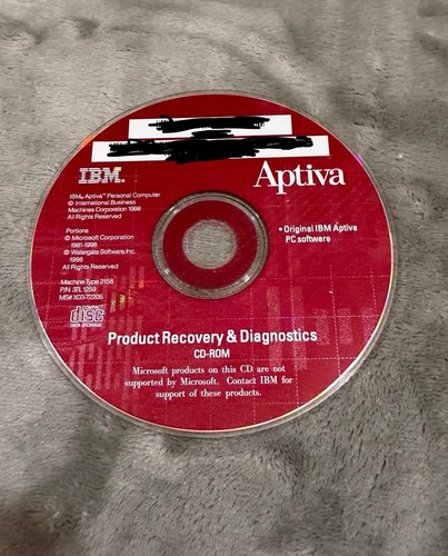 Ibm aptiva product recovery - ibm,