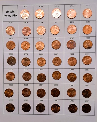 Collezione lincoln penny - collezione, usa