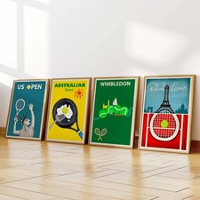 Tennis Art Set di 4 stampe su
