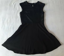 Vestito abito nero paillettes voile elegante KIABI bambina bimba 14 anni