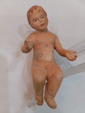 Antico bambinello Gesù bambino terracotta cm10 presepe Natale statuina statuetta
