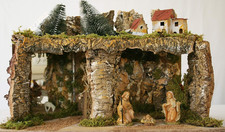 Presepe Natalizio Casette in Legno Bosco, Multicolore, 58 X 34 X 37 Cm