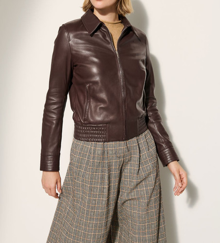 Giacca donna pelle marrone