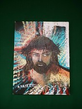 TATARI OLIO SU TELA RAFFIGURANTE CRISTO CONTROFIRMATO SUL RETRO 