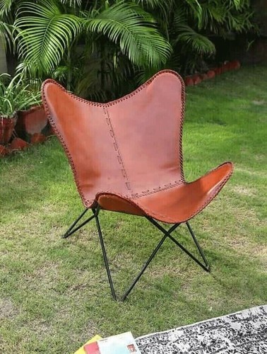 Sedia pelle farfalla vintage