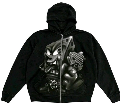 Felpa nera con cappuccio zip - nera, e