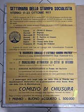 MANIFESTO PARTITO PSI POLITICA STAMA SCOLASTICA VITERBO 