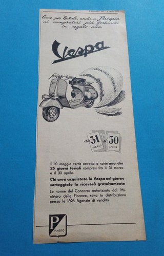 Pubblicita 1952 vespa - ,