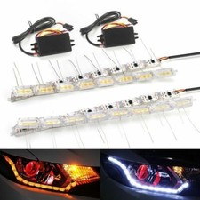 2Pz Strisce 24 LED Auto Drl Luci Diurne Frecce Sequenziali Flessibili Cristallo