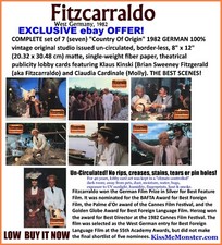 Fitzcarraldo 1982 set completo 7 carte lobby tedesche Werner Herzog & Klaus Kinski