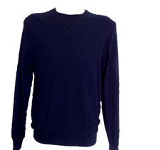 HUGO BOSS Maglione Pullover Sweater Cotone/Seta IT50 EU46 D44 Blu Navy ho Fay