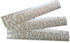 3 Adesivi KAWASAKI Oro Metallizzato 21cm