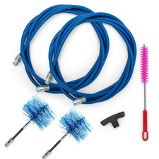 BARETTO - KIT Pulizia Tubi Stufa Pellet 3/6 M + 2 Spazzole DN 80 e 100 FLEX