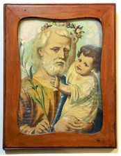 QUADRO STAMPA '800 SAN GIUSEPPE CORNICE NOCE 