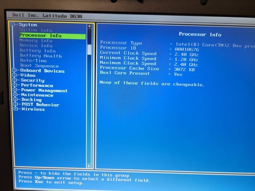 Dell d630 250 - gb/250, ghz