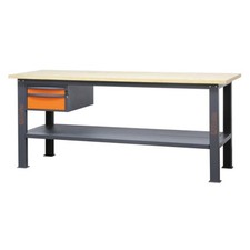 Banco da lavoro 2 cassetti e piano in legno 210x75 cm Beta C58BC-W2,1 2C/O 800k 
