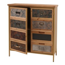 Cassettiera farmacia merce di serie B MCW-O79, vani portaoggetti, look shabby vintage, bianco/blu