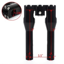 7'' / 8'' Riser manubrio nero 1-1/8'' per Harley Dyna Low Rider Street Fat Bob