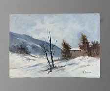 Paesaggio Invernale Olio Su