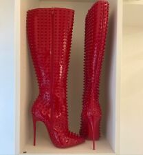 Christian Louboutin 37 stivali rossi spike 120 mm