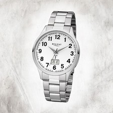 Regent Acciaio Inox Orologio da Uomo FR-230 Radio Bracciale Argento URFR230