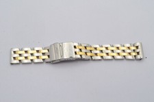 BREITLING CHRONOMAT Pilotband 20Mm Acciaio/Oro 302D In Ottime Condizioni Per UTC