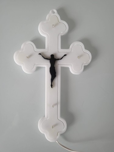 Croce plexiglass led luce - 5,