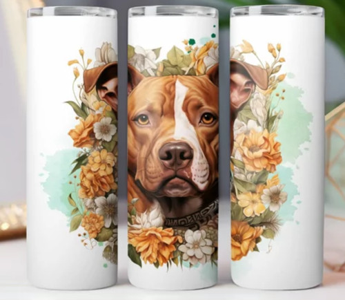 Bicchiere pit bull fiori 20 - e,