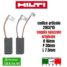 SET SPAZZOLE CARBONICINI HILTI TE800 DD150 DD160 DD200 DD250 ORIGINALI 2103715