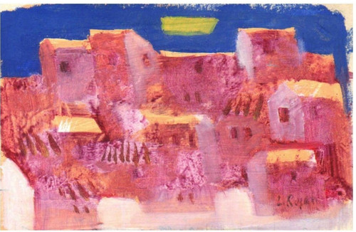 Paesaggio con case borgo - paesaggio,