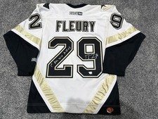 MARC ANDRE FLEURY Pittsburgh Penguins FIRMATO Rookie 1a vittoria MAGLIA FANATICI CERTIFICATO DI AUTENTICITÀ
