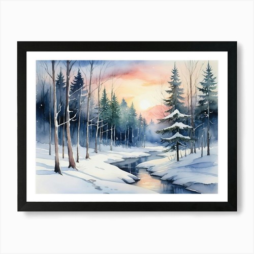 Quadro paesaggio invernale - , 1