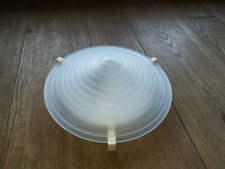 Plafoniera in vetro bianco opaco a cono scanalato 30 cm