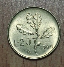 Moneta da 20 lire del 1980 con