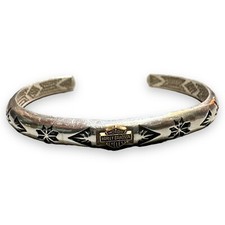 Bracciale Harley Davidson in argento sterling e oro 10kt stile Sturgis