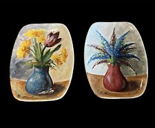 ❤️ Alvaro CARTEI Coppia Piatti Svuotatasche Anni ‘60 Ceramiche Montelupo Vintage