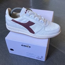 Diadora Borg Elite Made In Italy UK6.5 US7 Bianco Marrone Porto OG CW Nuovo Nuovo con scatola