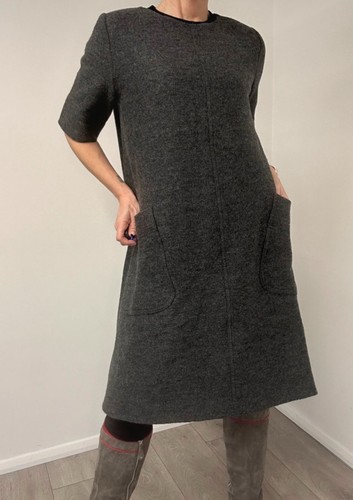 Abito midi toast grigio lana - abito,