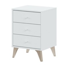 Comodino bianco cassetti - comodino, 3
