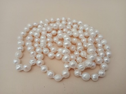 Collana lunga perle cerchiate - lunga,