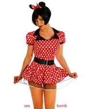 SEXY Minnie COMPLETO 6 pezzi topolina COSTUME Carnevale feste Party GLAMOUR 