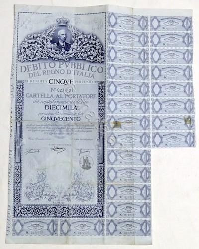 Debito pubblico regno italia - debito, d'italia