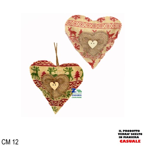Cuore juta addobbo - cuore, in