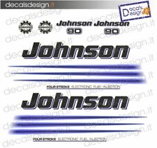 Adesivi motore marino fuoribordo Johnson 90  cv four stroke blu  gommone barca